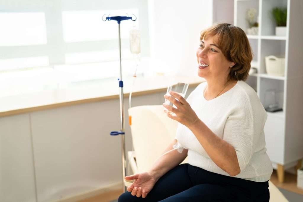 Patient receiving Multi-Pass Ozone IV therapy to support oxygenation, immune health, circulation, and overall wellness.